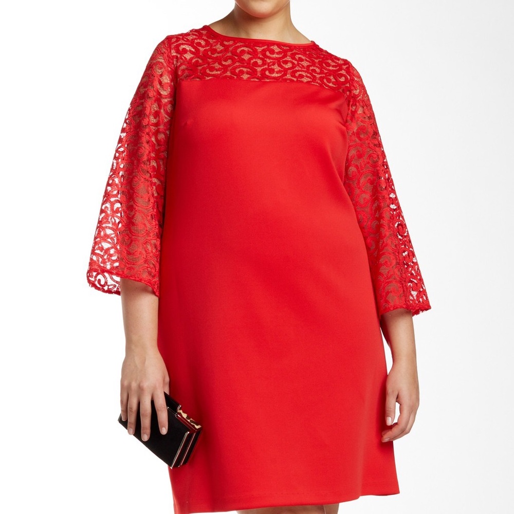 Regal RED Sandra Darren Lace Dress Size 14P